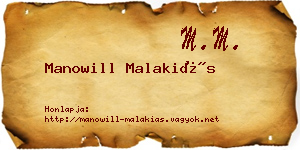 Manowill Malakiás névjegykártya
